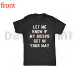 Flex Humor Bicep Peak Graphic Tee - Funny Gym Fitness Unisex Pure Cotton Workout Shirt