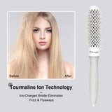 Eagle Fortress XL Ceramic + Ionic Round Hair Brush 0.98 in - Grey