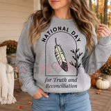 Orange Shirt Day Native Feather Truth and Reconciliation Graphic Sweatshirt