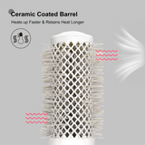Eagle Fortress XL Ceramic + Ionic Round Hair Brush 1.69 in - Grey