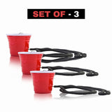 Redcupliving Reusable Red Plastic Shot Cup with Lanyard, 2 oz