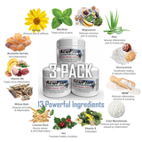 AcuPlus 4 oz Pain Relief Cream 3 Pack – Menthol Topical Analgesic for Muscle and Joint Aches. Best Value Set