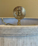 2.75"H Bitcoin Token Icon Polished Brass Finish Lamp Finial