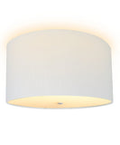 16"W Moderne Flush Mount Conversion Kit White Linen Drum Lampshade
