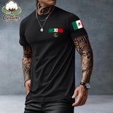 Mexican-Themed Print T-Shirt for Men – Retro Mexico Pride Graphic Tee, Bold Latino Heritage Unisex Streetwear Shirt