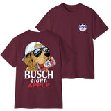 Funny Dog Beer T-Shirt – Golden Retriever with Beer Can Graphic, Remastered Heavy Cotton Drinking Tee, Soft Lived-In Heavyweight Gift for Beer & Dog Lovers, Made in USA