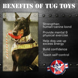 USA-K9 Grenade Shaped Rubber Dog Toy - Chew, Treat Dispenser & Tug Toy | USA