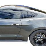JSD Vintage Quarter Window Louvers for 15-23 Mustang Fastback; Carbon Fiber Print