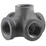 4010983 5WAY CROSS FIT BLK 1/2 STZ Industries 1/2 in. FIP each T X 1/2 in. D FIP Black Malleable Iron 5Way Cross Fitting (Pac