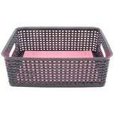 Plastic Weave Bin, Medium, Black (2-Pack)