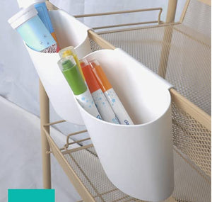 Rikyo 4Pcs Hanging Cup Holder,Rolling Cart Accessories,Plant Containers,Hanging Flower Pots,Space Saver,Storage Bucket,Pencil Ho