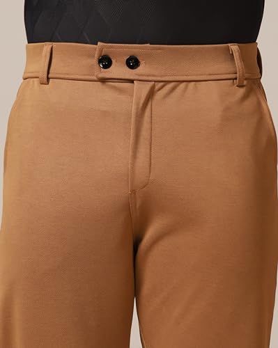 Toplot Men'S Formal Trousers || Slim Fit Men'S Wear Trousers || Stretchable Formal Pant Trousers || Trouser For Men (Formal-5181-Brown-36),Brown,36,B0DKBM82N1