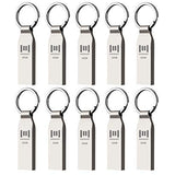 MOSDART Waterproof 32GB USB2.0 Flash Drive, FAT32 Metal Memory Stick with Keychain, for System Back, Data Storage, Silver(Pack o