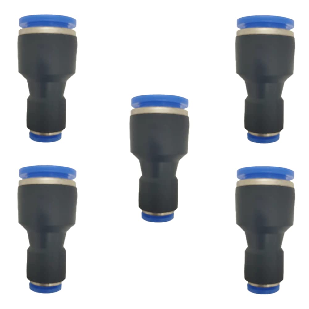 12 OD x 14 OD Pneumatic quick connector Push to connect fittings Straight reducer Unioncoupler (Pack of 5)