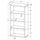 Monarch Specialties Bookcase - Sturdy Etagere With 3 Adjustable Book Shelves - 48  H (Brown)