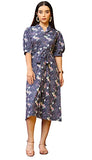 Dhruvi Trendz Women'S Slub Rayon A-Line Knee-Length Westan Dress (Wd-K2668_Blue_S)