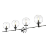 Living District Jaelynn 4-Light Iron & Glass Bath Sconce In Chrome/Clear