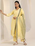 Libas Women'S Cotton Blend Kurta Sets (400566_Yellow_L)