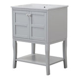 Elegant Decor 2 Doors Cabinet 24 In. X 18 In. X 34 In. In Grey