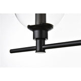 Living District Jaelynn 3-Light Iron & Glass Bath Sconce In Black/Clear