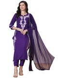 Anni Designer Women'S Rayon Viscose Embroidered Straight Kurta With Pant & Dupatta (Jayashuda Begani-Vks02_4Xl_Begani_Xxxx-Large),Begani,4XL