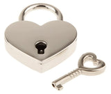 Wendin 1 Pieces Metal Heart Shaped Polished Padlock Wedding Bow Lock Jewelry Box Storage Box Lock Diary Book Skeleton Key Replac