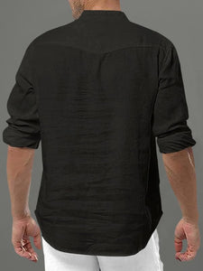 Royalscout Men'S Cotton Polyester Blend Solid Regular Fit Full Sleeve Short Kurta | Ethnic, Lightweight Summer Kurta For Daily & Occasion Use Black
