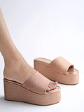 Shoetopia Embellished Shimmer Detailed Pink Platform Heels For Women & Girls /Uk6,Pink,6,B0C3RM1813