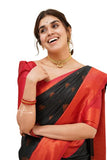 Flosive Womens Present Banarasi Soft Lichi Silk Saree Beautiful Jacquard Rich Pallu Design Work Zari Woven Kanjivaram Silk Style