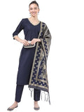 Ketch Women's Polyester Kurta Set (KHK3000087_Navy