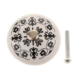 Heavenglow 5Xround Black And White Ceramic Cabinet Knobs For Home Feruniture StyleA|1Piece Ceramic Handle Knob(Screws Are Inclu