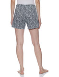 Enamor Essentials Women's Mid Rise Relaxed Fit Thigh Length Breathable Pure Cotton Shorts with 2 Side Pockets - E062(E062-Stroke Aop Blue Combo-S),Stroke Aop Blue Comb