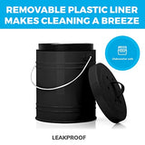 Kitchen Compost Bin with EZ-No Lock Lid, Plastic Liner & Charcoal Filters
