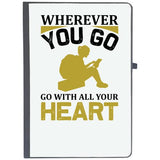 Udnag Ruled Notebook Diary Travelling | Wherever You Go Go With All Your Heart, [A5 80Pages 80Gsm]
