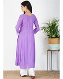 Gosriki Women'S Cotton Blend Embroidered Anarkali Kurta (Seat Purple-Gs_M_Purple_Medium),Purple,,B0C4T8PKPH