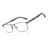 ZENOTTIC Blue Light Reading Glasses for Men Computer Readers Trendy Square Metal Frame Anti Glare(Grey,0.00)
