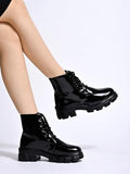 Shoetopia Women'S Flat Boots,Black,4,B0CNVPCXL7