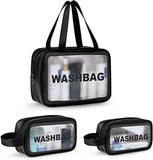 Malukta Cosmetic Pouch, Make Up Bag For Home & Travel, Toiletry Bag For Cosmetics, Brushes, Accessories Set Of 3 Wash Bag.