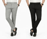 MenS Track Pants | Combo Pack Of 2 | Lycra Blend | Regular Fit | Mid Rise | Stretchable | Belt Waistband | Casual Wear Trouser 