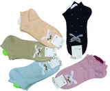 WomenS Cotton Ankle Length No Show Low Cut Socks Multi Color Animal Print Free Size 5 Pairs