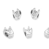 20pcs Victory Hand Sign Large Hole Beads (4.5mm Hole) Antique Silver