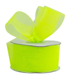 Ribbon Bazaar Plain Sheer Organza 3/8 Citrus 25yd 100% Nylon Ribbon
