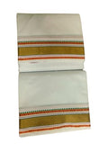 Prakasam Cotton Mens Panchakacham 9X5 Unbleached Cotton Dhoti And Towel Set (Muthu Pet-010) Dhoti Size 1.28X4.00 Mtrs And Towel