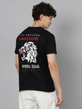 Lookmark Pure Cotton Black Color Printed Half Sleeve Oversized T-Shirt For Men(Mt20-Black-M)