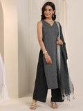 Libas Women'S Cotton Blend Kurta Sets (400561_Black_M)
