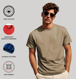ADRO T Shirts Pack of 2 Mens Tshirts Cotton T Shirts for Men Tshirt T-Shirts Combo T Shirts Tshirts for Men Plain Solid Tshirts White Beige Tshirt for Men RCM2-PLN-WH-BE-S,White,Beige