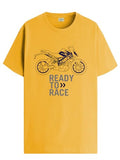 Adro Men'S Biker Design Printed 100% Cotton T-Shirt - Regular Fit, Printed T-Shirts For Men (Rn24-Ktm-Mu_Mustard_M)