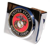 MVP Accessories US Marine Corps Seal Chrome Metal Trailer Hitch Cover with Metal Logo