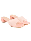Shoetopia Clear Strap Solid Peach Block Heels For Women & Girls /Uk5,Peach,5,B0BZPSF9DX