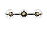 Living District Rogelio 3-Light Iron & Glass Bath Sconce In Black/Clear